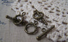 Accessories - 20 Sets Of Antique Bronze Twisted Coil Toggle Clasps A4749