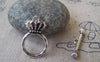 Accessories - 20 Sets Of Antique Silver Filigree Crown Toggle Clasps A2360