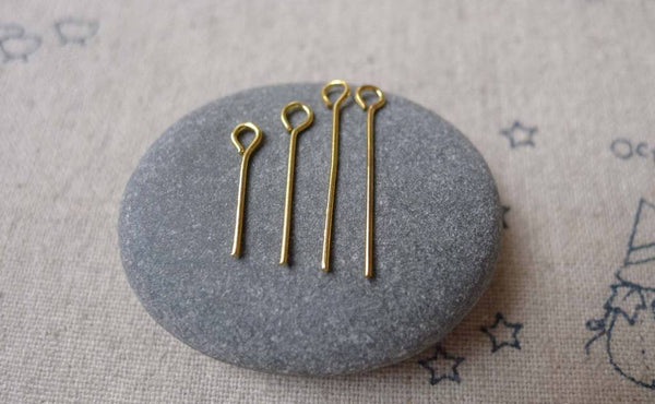 Accessories - 200 Pcs Gold Plated Iron Standard Eyepins (Aprox 21G Wire)