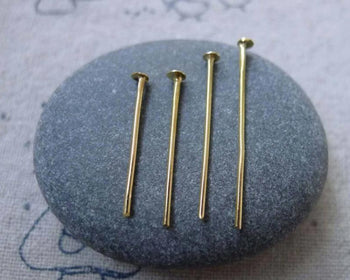 Accessories - 200 Pcs Gold Tone Iron Standard Headpins (Aprox 21G Wire)