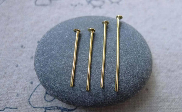 Accessories - 200 Pcs Gold Tone Iron Standard Headpins (Aprox 21G Wire)