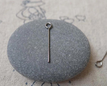 Accessories - 200 Pcs Gunmetal Black Iron Standard Eyepins Various Sizes Available