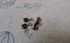 Accessories - 200 Pcs Of Antique Bronze Tiny Fold Over Crimp Head Clasps 7mm A6604