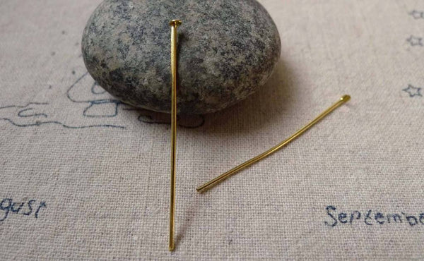 Accessories - 200 Pcs Of Gold Tone Iron Headpins 40mm A6412