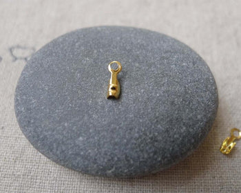 Accessories - 200 Pcs Of Gold Tone Tiny Fold Over Crimp Head Clasps 7mm A7232