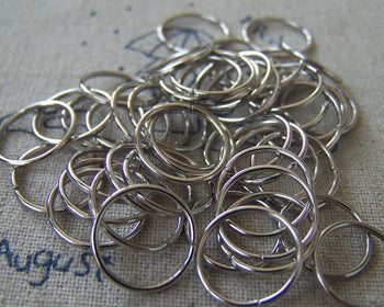 Accessories - 200 Pcs Of Silvery Gray Nickel Tone Jump Rings 12mm 18gauge A2455