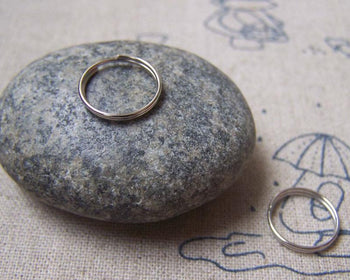 Accessories - 200 Pcs Of Silvery Gray Nickel Tone Split Rings 12mm  A1729
