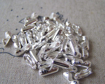 Accessories - 200 Pcs Silver Tone Bead Chain Ends Connector Clasps For Bead Chain Sized 2.4mm A4635