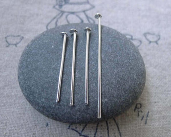 Accessories - 200 Pcs Silver Tone Iron Standard Headpins Various Sizes Available