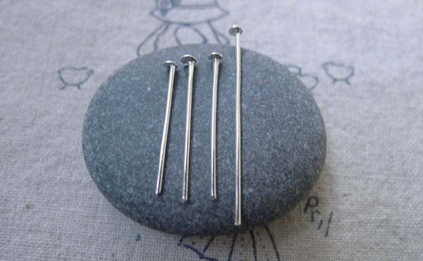 Accessories - 200 Pcs Silver Tone Iron Standard Headpins Various Sizes Available