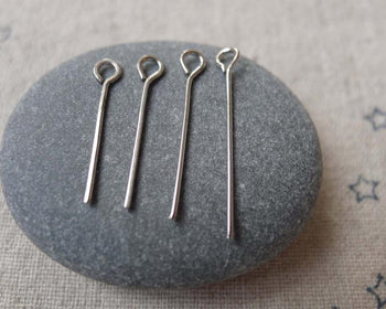 Accessories - 200 Pcs Silvery Gray Nickel Tone Iron Standard Eyepins Various Sizes Available