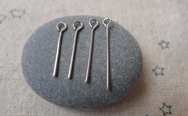 Accessories - 200 Pcs Silvery Gray Nickel Tone Iron Standard Eyepins Various Sizes Available