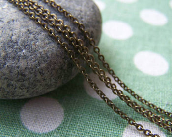 Accessories - 2mm Oval Chain Antique Bronze Brass Cable Chain Set Of 16ft (5m) A4015