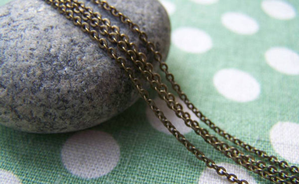 Accessories - 2mm Oval Chain Antique Bronze Brass Cable Chain Set Of 16ft (5m) A4015