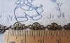 Accessories - 3.3 Ft (1m) Of Antique Bronze Brass Round Filigree Flower Fan Link Chain A2022