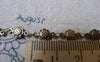 Accessories - 3.3 Ft (1m) Of Antique Bronze Brass Round Sunflower Link Chain A7070