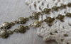 Accessories - 3.3 Ft (1m) Of Antique Bronze Brass Round Sunflower Link Chain A7070