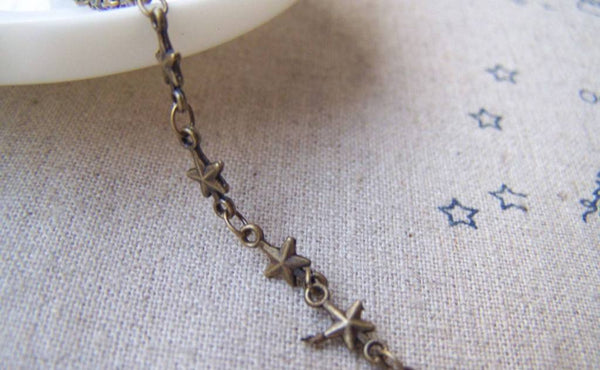 Accessories - 3.3 Ft (1m) Of Antique Bronze Brass Star Link Chain A2038