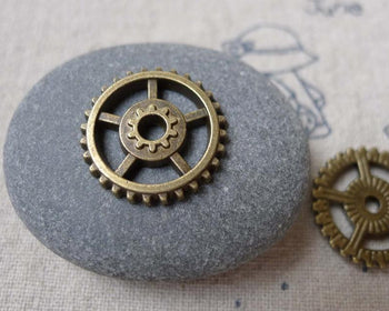 Accessories - 30 Pcs Antique Bronze Mechanical Watch Movement Gear Charm 18mm A7091