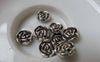 Accessories - 30 Pcs Antique Silver Plum Flower Rondelle Beads 3x10mm Double Sided A7240