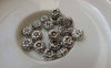 Accessories - 30 Pcs Antique Silver Round Plum Flower Rondelle Beads 8x8mm A6230