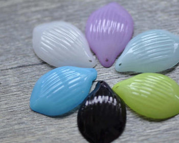 Accessories - 30 Pcs Of Acrylic Flower Leaf Petal Charms 20x32mm Mixed Color A7755