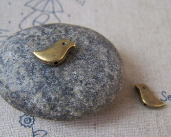 Accessories - 30 Pcs Of Antique Bronze 3D Bird Spacer Beads Charms 7x12mm A5367