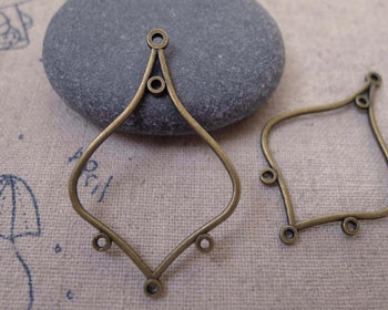 Accessories - 30 Pcs Of Antique Bronze Chandelier Earring Drops Pendants Charms  24x38mm A7410