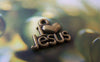 Accessories - 30 Pcs Of Antique Bronze Jesus Heart Charms 13x16mm A3482