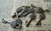 Accessories - 30 Pcs Of Antique Bronze Lovely Key Charms 8x21mm A210