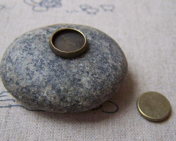 Accessories - 30 Pcs Of Antique Bronze Round Bezel Base Settings Match 10mm Cab A4994