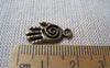 Accessories - 30 Pcs Of Antique Bronze Spiral Hand Charms 11x18mm A729