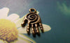 Accessories - 30 Pcs Of Antique Bronze Spiral Hand Charms 11x18mm A729