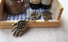 Accessories - 30 Pcs Of Antique Bronze Spiral Hand Charms 11x18mm A729