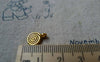 Accessories - 30 Pcs Of Antique Gold Round Candy Spiral Charms 8x11mm A5497