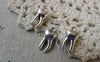 Accessories - 30 Pcs Of Antique Silver 3D Tooth Charms 8x16mm A6482