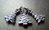 Accessories - 30 Pcs Of Antique Silver Christmas Tree Charms 10x15mm A991