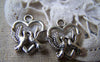 Accessories - 30 Pcs Of Antique Silver Two Love Birds Heart Charms 15x19mm A819