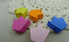Accessories - 30 Pcs Of Assorted Color Wooden Princess Crown Beads 13x16mm A5995