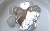Accessories - 30 Pcs Of Shinny Silver Heart Charms 13x17mm A7696