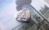 Accessories - 30 Pcs Of Shinny Silver Heart Charms 13x17mm A7696