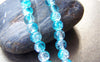 Accessories - 31 Inches Strand (100 Pcs)  Blue Color Crackle Glass Beads 8mm A3906