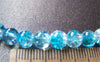 Accessories - 31 Inches Strand (100 Pcs)  Blue Color Crackle Glass Beads 8mm A3906