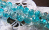 Accessories - 31 Inches Strand (100 Pcs)  Blue Color Crackle Glass Beads 8mm A3906