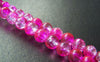 Accessories - 31 Inches Strand (100 Pcs)  Red Color Crackle Glass Beads 8mm A3908