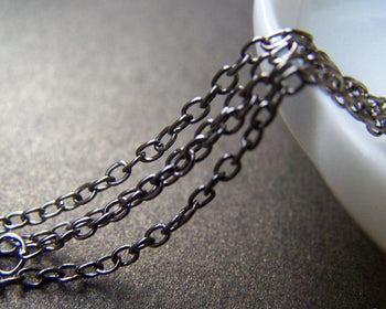 Accessories - 32ft (10m) Of Gunmetal Black Extension Chain Cable Chain Link  1.5x2mm A2013