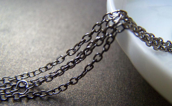 Accessories - 32ft (10m) Of Gunmetal Black Extension Chain Cable Chain Link  1.5x2mm A2013