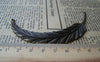 Accessories - 4 Pcs Antique Bronze Super Large Feather Pendants 17x95mm A420