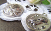 Accessories - 4 Pcs Antique Silver Classic Lady And Bird Round Pendants Charms 22mm  A4631