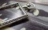 Accessories - 4 Pcs Antique Silver Rectangular Pocket Watch Frame Base Pendants  A6334